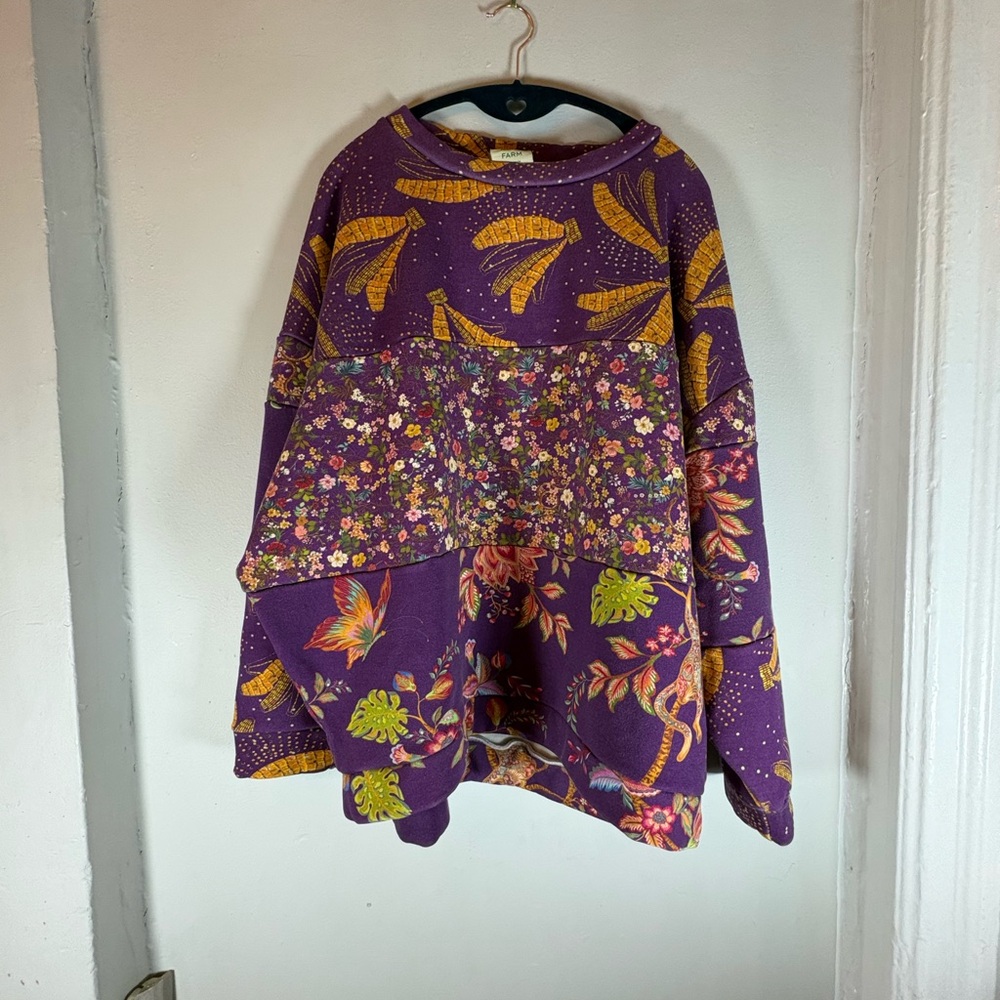 FARM Rio Purple Floral Sweatshirt